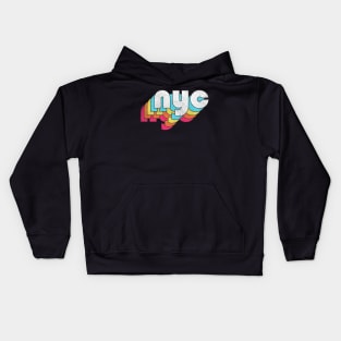 NYC  / Retro Faded Style Typography Design Kids Hoodie